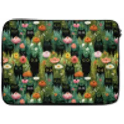 Katten - Bloemen - Kleurrijk laptophoes neopreen klein 279 -zkaufland3dotto