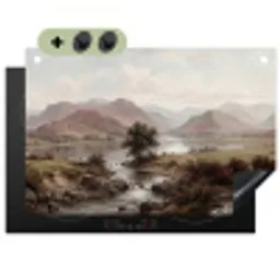 Berglandschap - Meer - Bergen - Vallei - Klassiek Inductie beschemer met haakjes klein -3d