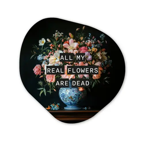 Bloemen - Art - Pastel - Quotes Wandcirkel Organisch Plexiglas middel -3d