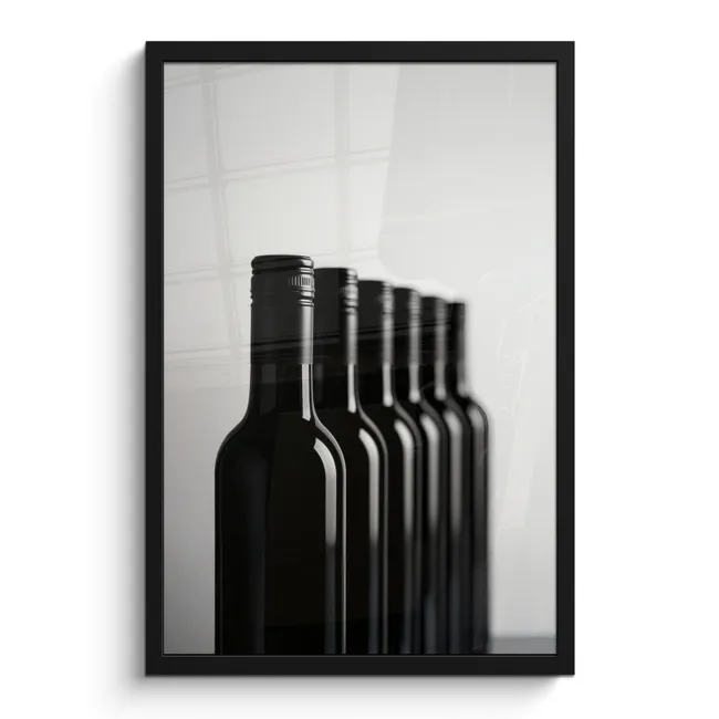 Photo Frame - Wine Bottles - Black - Minimalist