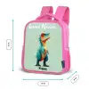 Dino - Dier - Groen - Oranje Kinderrugzak - Roze middel -productfoto_formaten