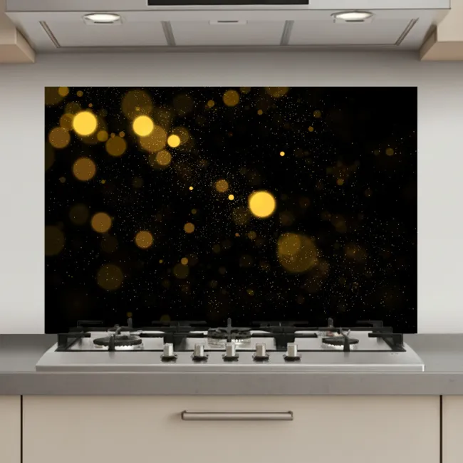 Goud - Abstract - Luxe - Zwart keuken achterwand spatscherm klein -3d_website