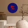 Yes fun - Rood - Blauw - Stippen Wandcirkel behangsticker klein -sfeer1