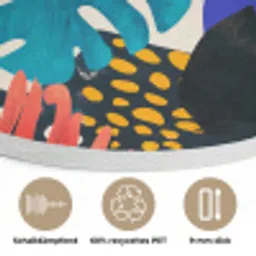 Bladeren - Vormen - Abstract - Kleurrijk Akoestische PET Vilt - Rond klein -closeup_DE