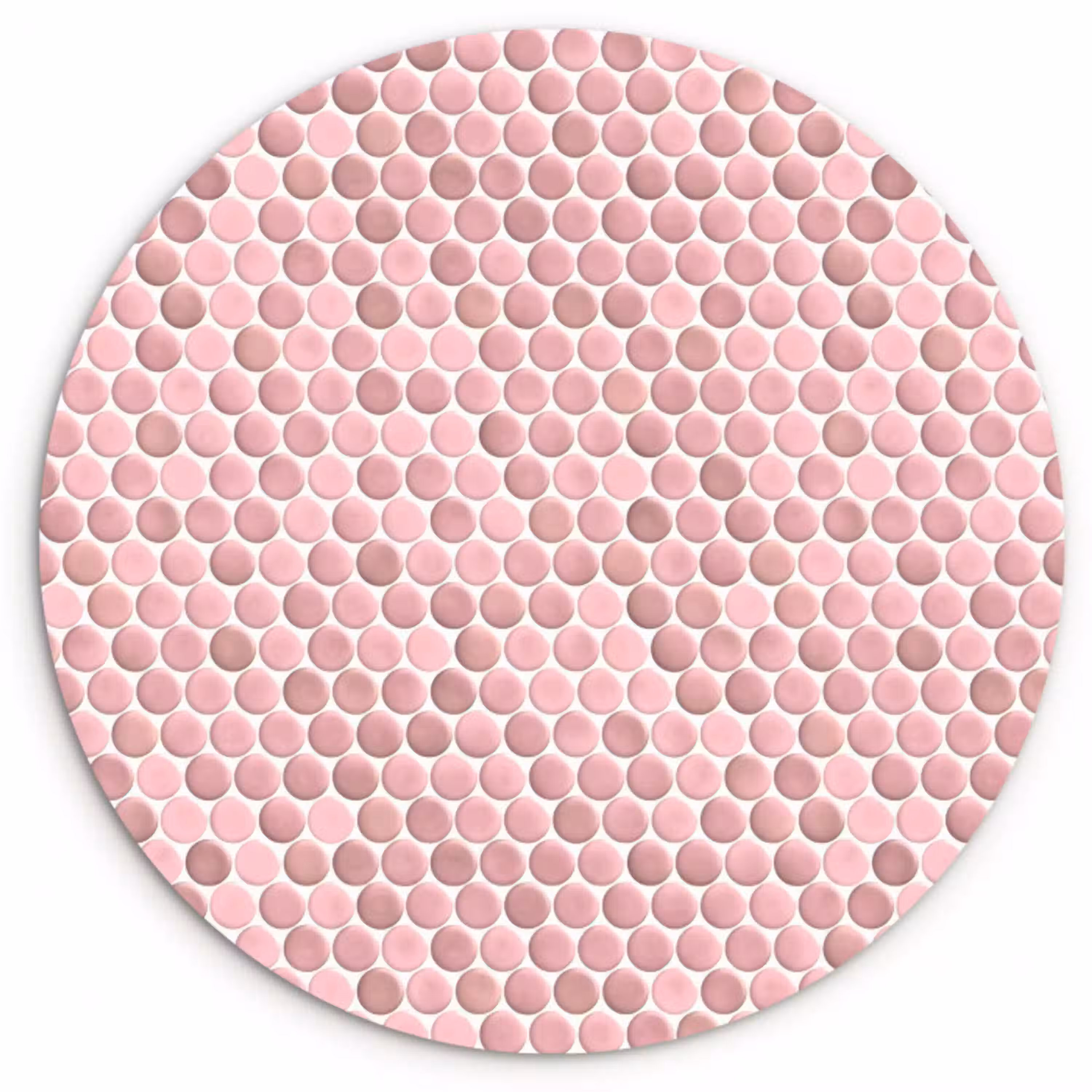 Penny - Mozaïek - Lichtroze Wandcirkel kunststof plaat 5mm dik klein 188 -3d