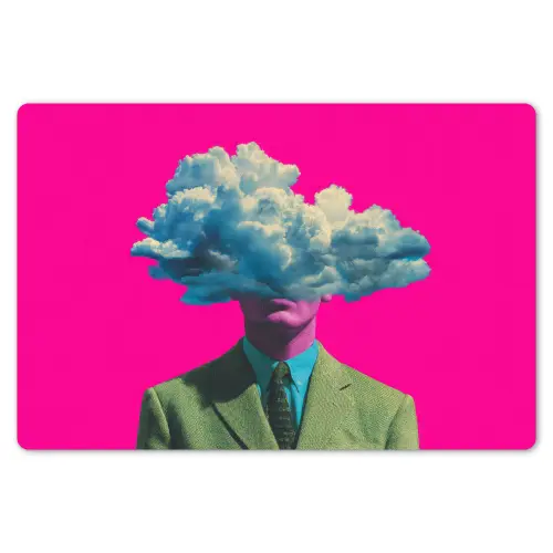 Man - Pak - Wolk - Roze Placemat vinyl groot -zzsfeer1_Kitchenyeah-website