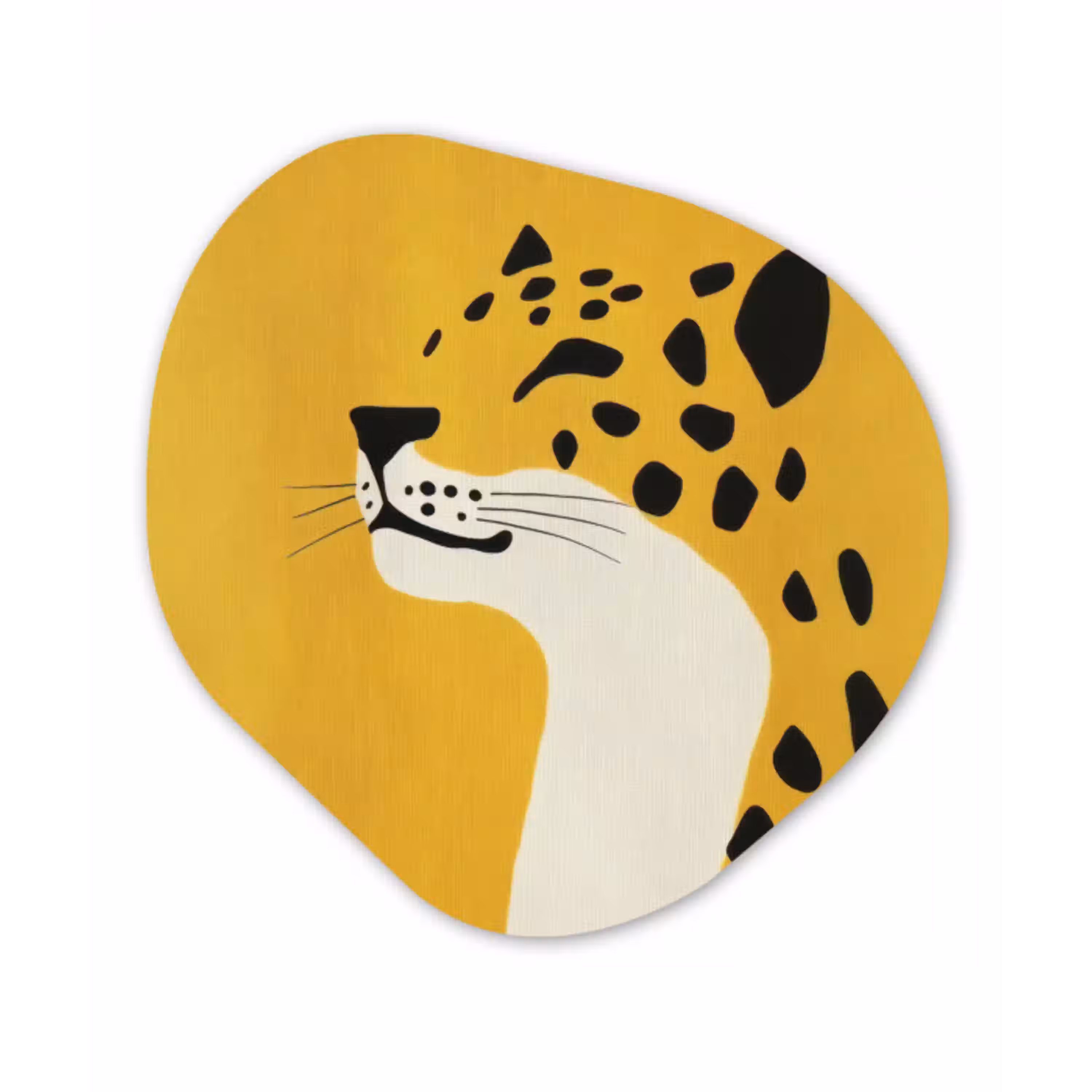 Cheetah - Illustratie - Geel Wandcirkel Organisch Plexiglas middel -3d