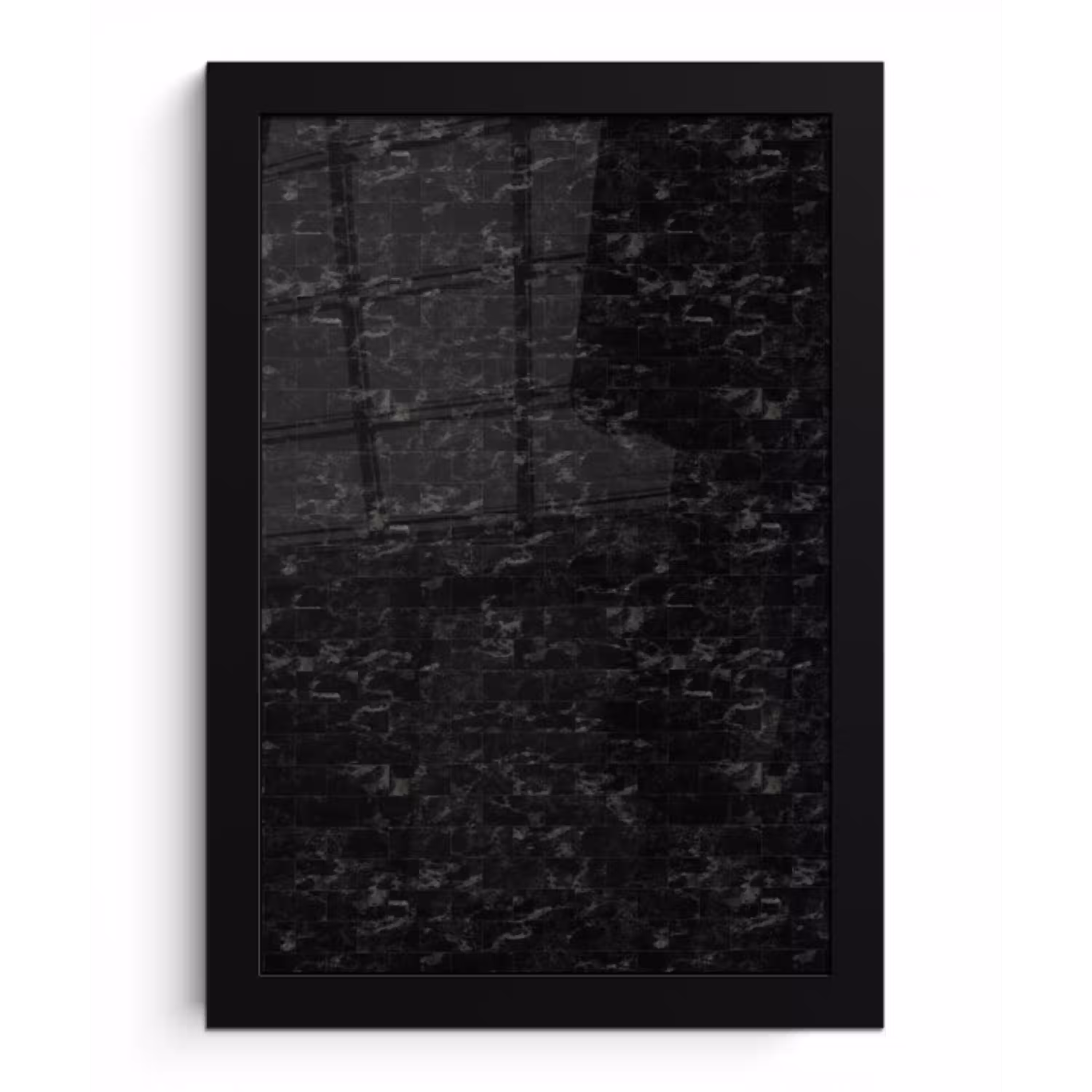 Tegels - Patroon - Marmer - Zwart fotolijst zwart zonder passe partout klein 224 -3d