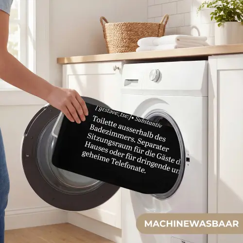 Quotes - Gäste-wc - Definitie - Zwart - Spreuk WCmat klein -USP_WasbaarNL