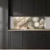 Hazestaartgras - Wit - Zonlicht keuken achterwand 2 middel -sfeer1