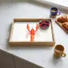 Kreeft - Waterverf - Aquarel - Oranje Dienblad Rechthoek middel -sfeer2