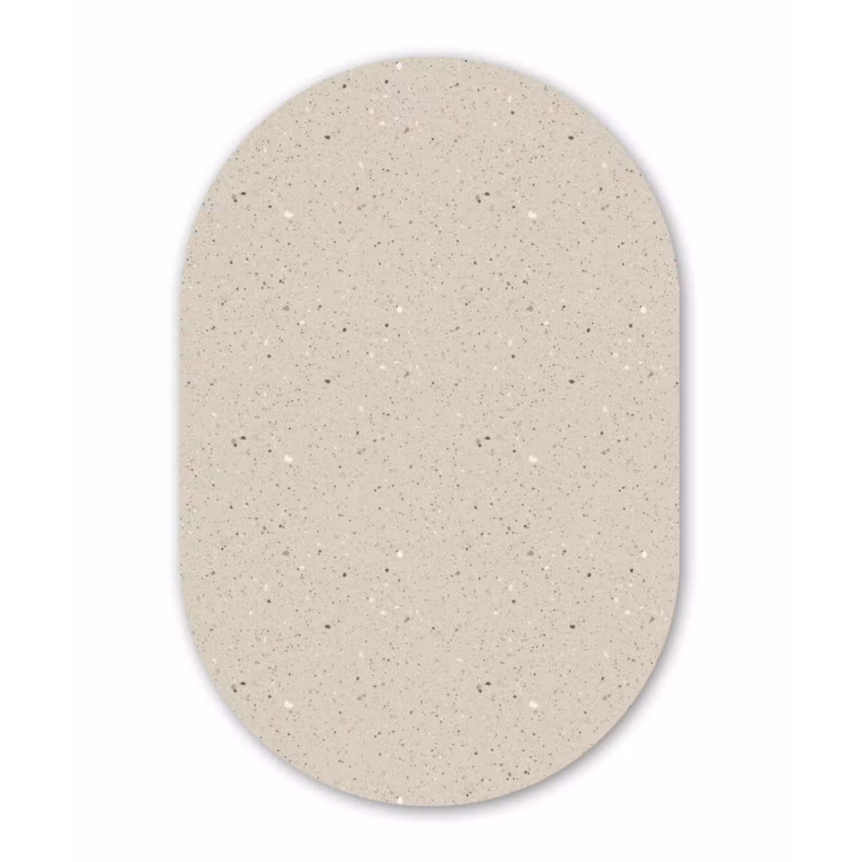 Lichtbeige - Terrazzo - Grijs Wandcirkel Ovaal Aluminium middel 839 -3d
