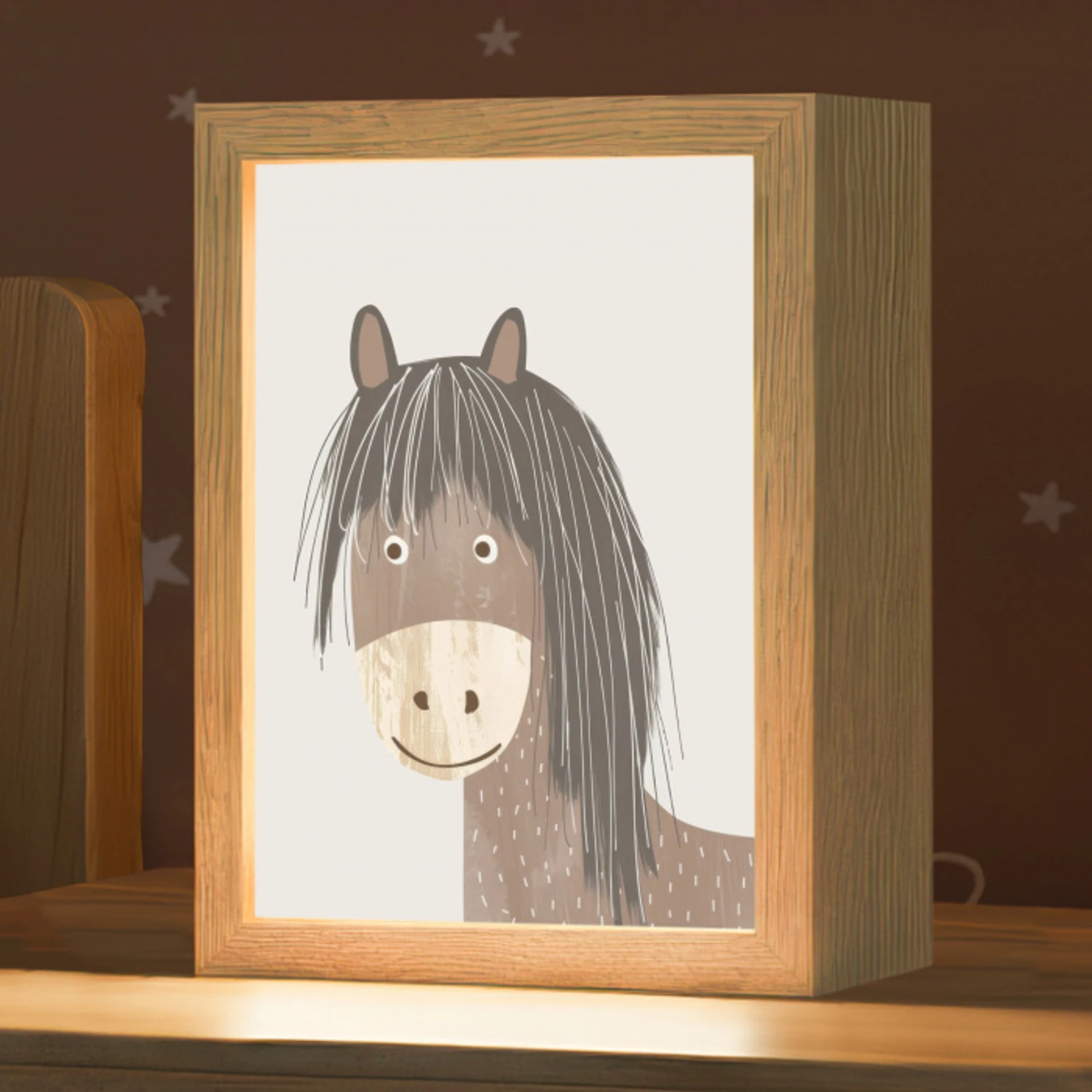 Paard - Dier - Pastel kleuren - Paarden Light Box met kabel klein -zzz_3d_website