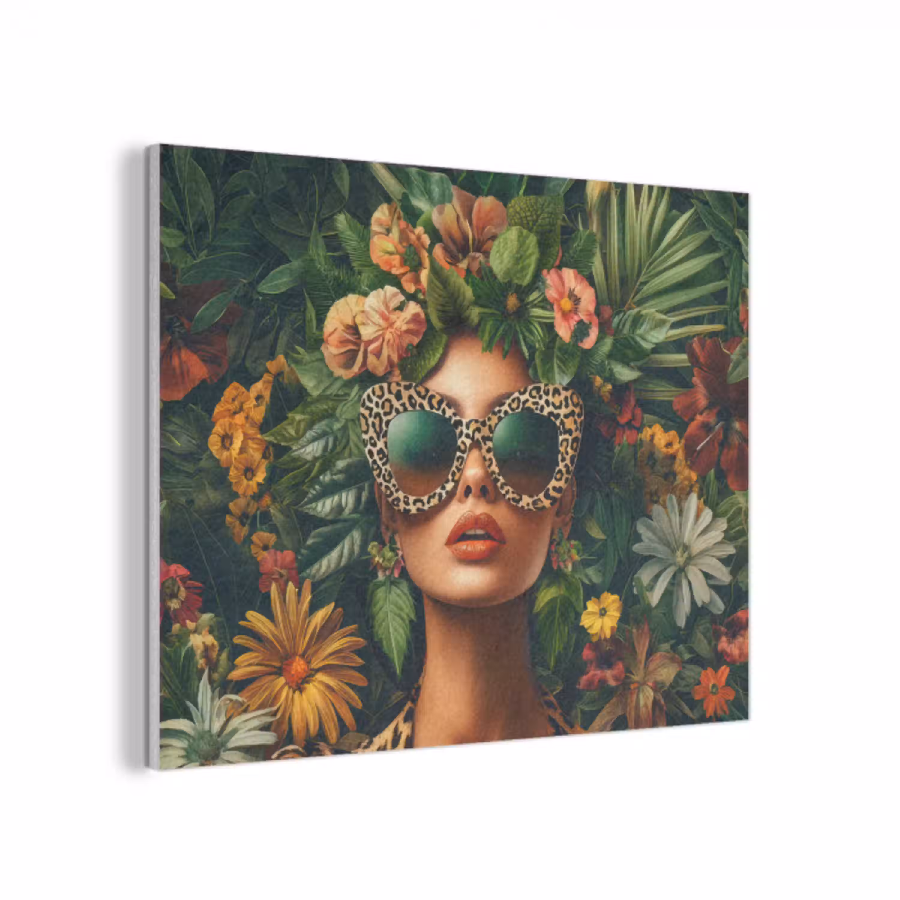 Vrouw - Panterprint - Jungle - Natuur - Luxe PET vilt klein -3d
