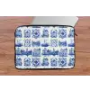 Huizen - Schepen - Blauw laptophoes neopreen klein 279 -tafel