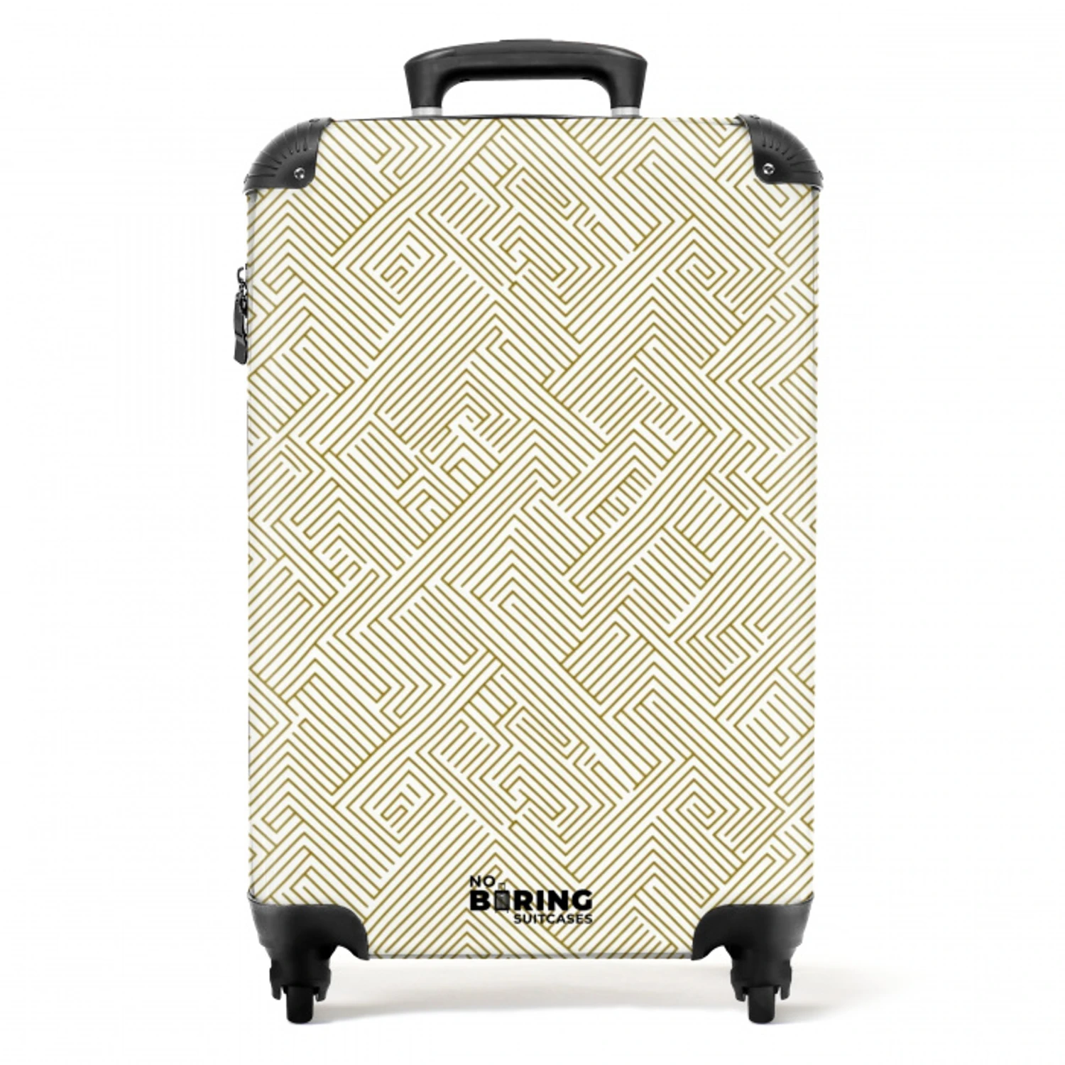 Geometrisch - Lijnen - Groen NBS - Handbagage koffer - Volwassenen Unisex middel -productfoto_recht