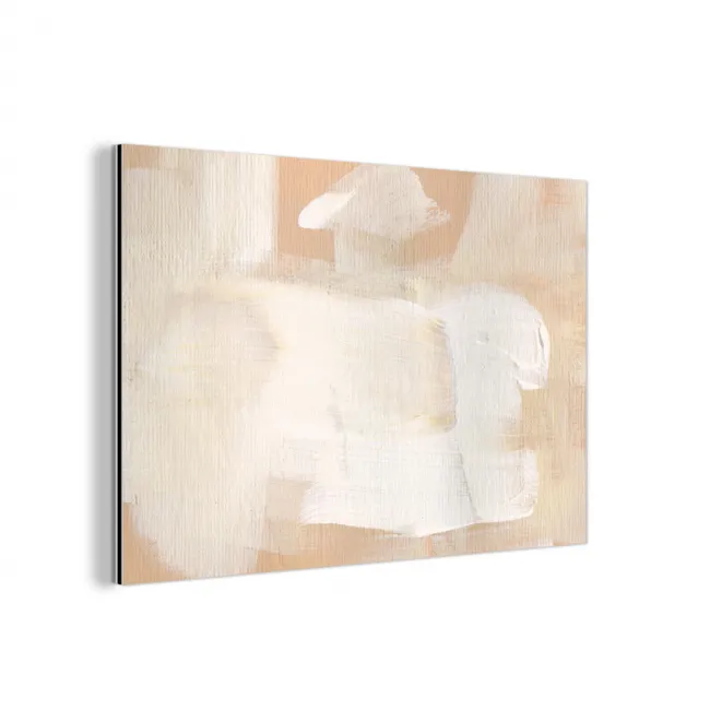 Kunst - Wit - Beige - Modern aluminium wit klein -3d
