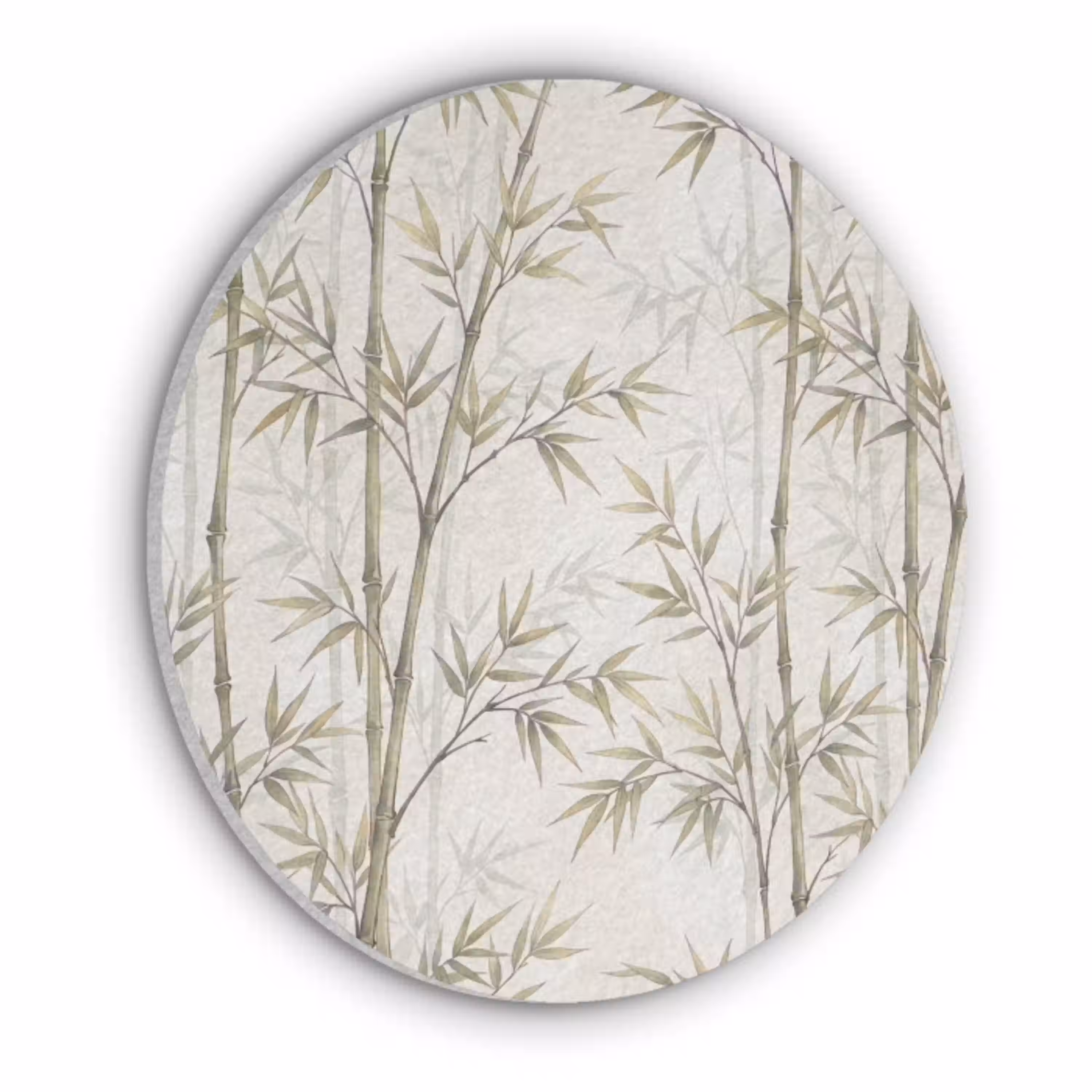 Bamboe - Bladeren - Natuur - Aquarel - Groen Akoestische PET Vilt - Rond klein -3d