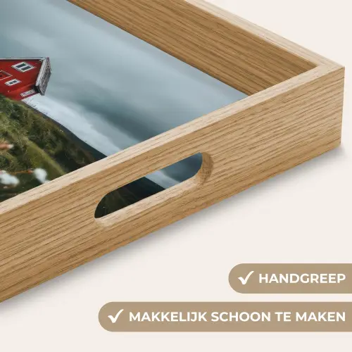 Heuvel - Huisje - Bloemen - Wit Dienblad Rechthoek middel -USP_HandgreepNL