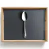 Zilver - Metaal - Lepel Dienblad Rechthoek middel -z3d_shopping