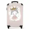 Prinses op gekleurde achtergrond met hartjes NBS - Handbagage koffer - Kinderen Unisex middel -productfoto_recht