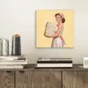 Handdoeken - Vrouw - Jurk - Roze aluminium wit klein -sfeer1