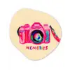 Camera - Memories - Roze - Geschilderd Wandcirkel Organisch Plexiglas middel -3d