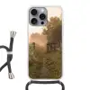 Hek - Natuur - Mist - Veld Hoesje iPhone 16 Pro Max met koord klein -3d