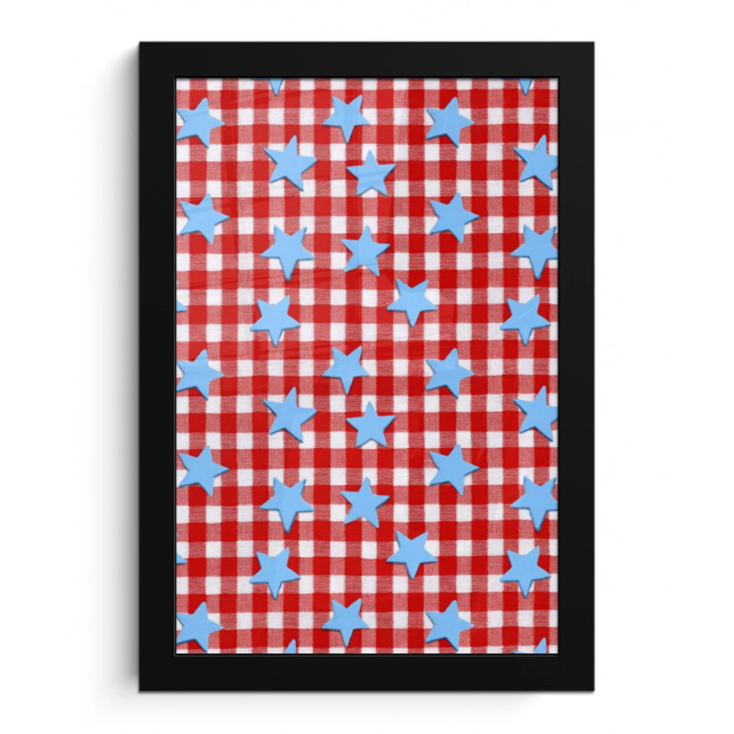 Ruit - Sterren - Rood fotolijst zwart zonder passe partout klein 224 -3d