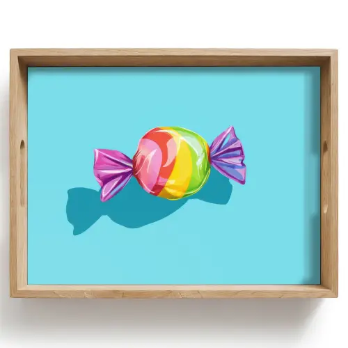 Blauw - Snoep - Regenboog Dienblad Rechthoek middel -z3d_shopping