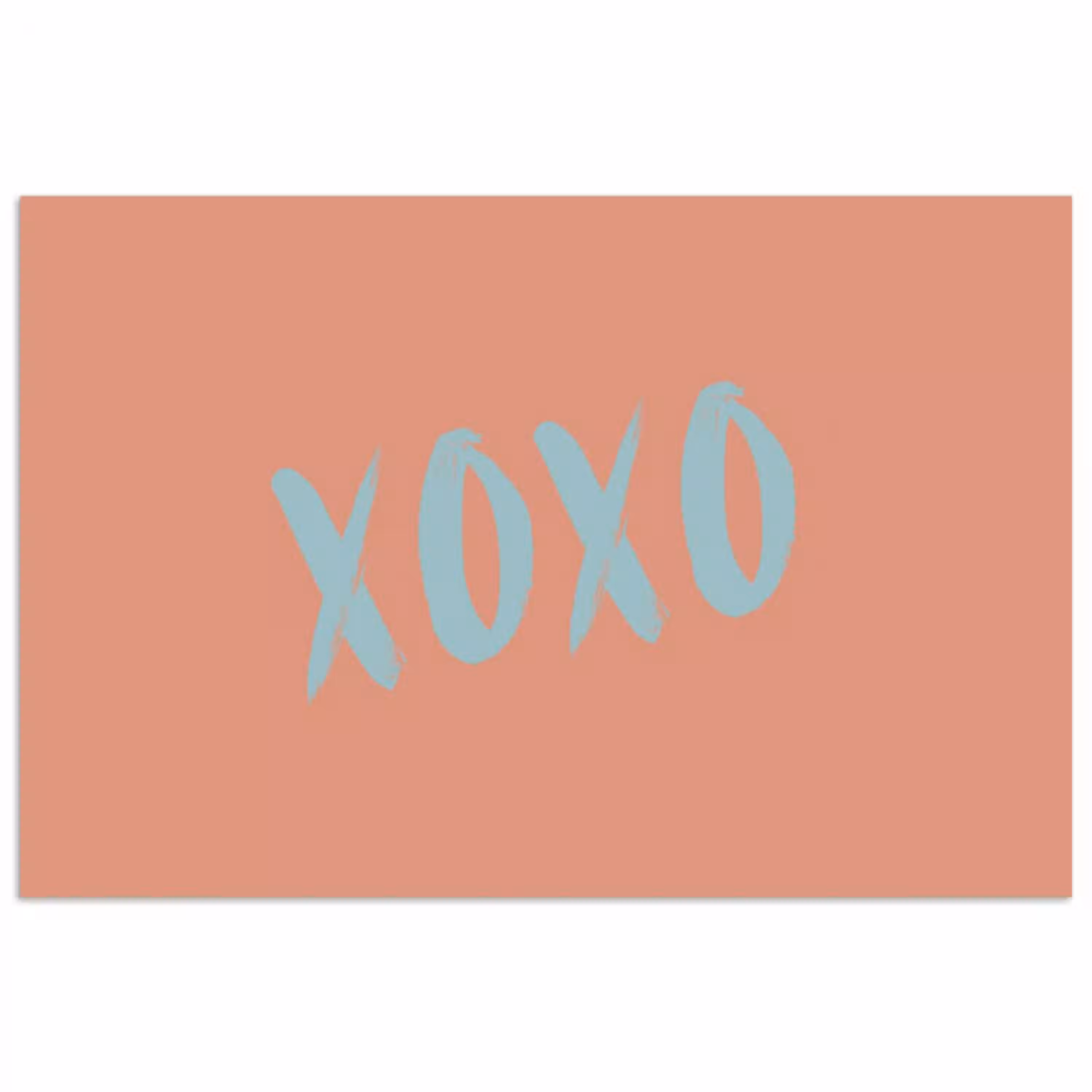 XOXO - Blauw - Perzikkleur poster papier klein -3d