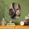 Houten - Lepels - Rijst - Zaden Wandcirkel Ovaal Forex klein -sfeer2