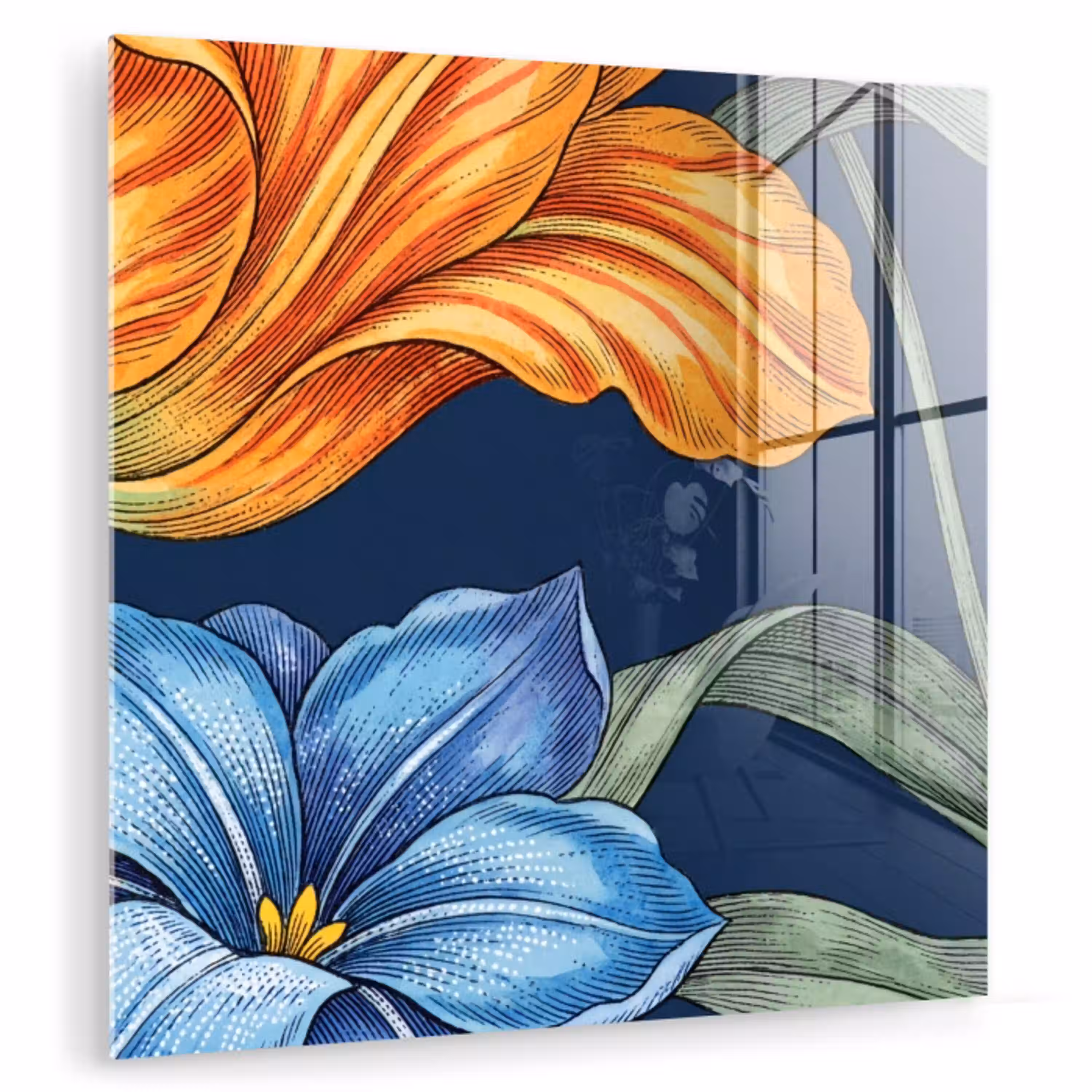 Bloemen - Botanisch - Patroon plexiglas 5mm klein -zzzproduct_nieuw