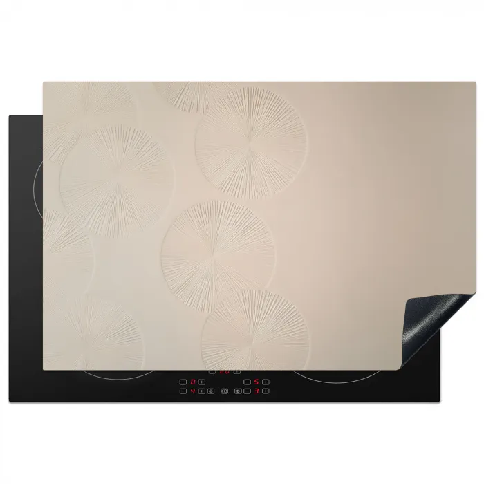 Japandi - Beige - Modern Inductie beschermer vinyl 3mm klein -3d