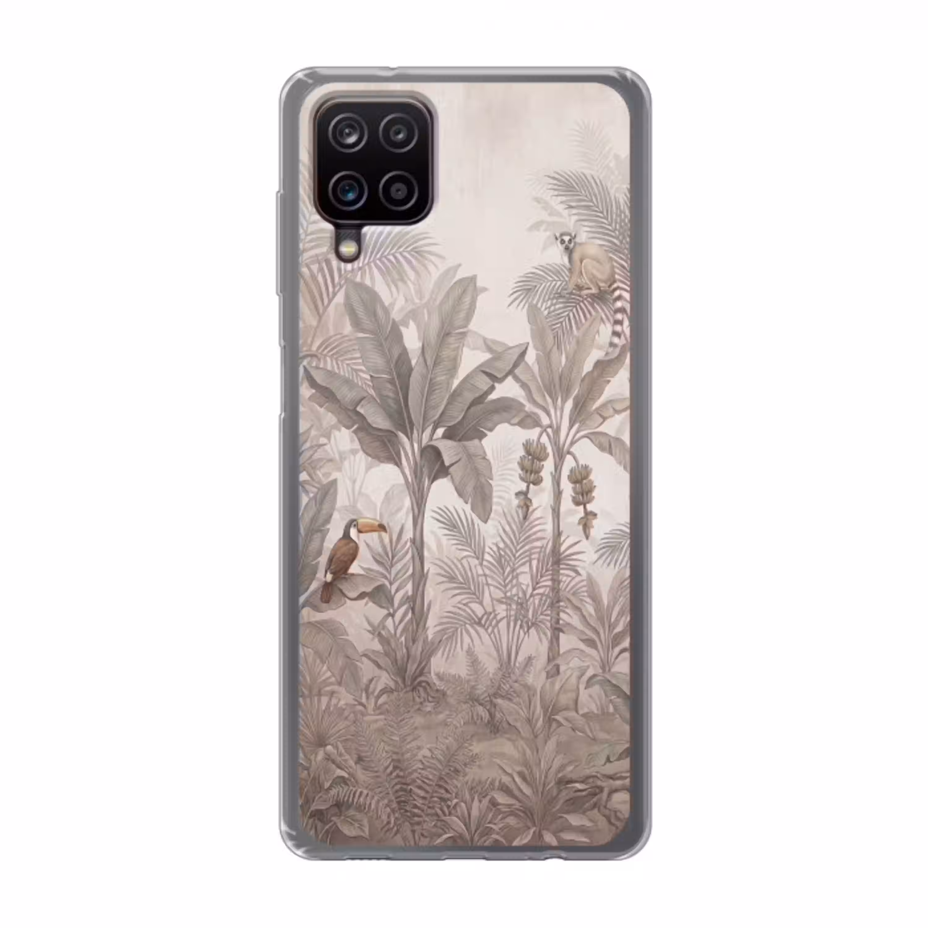 Natuur - Jungle - Ringstaartmaki - Bruin Telefoonhoesje Samsung Galaxy A12 klein -3d