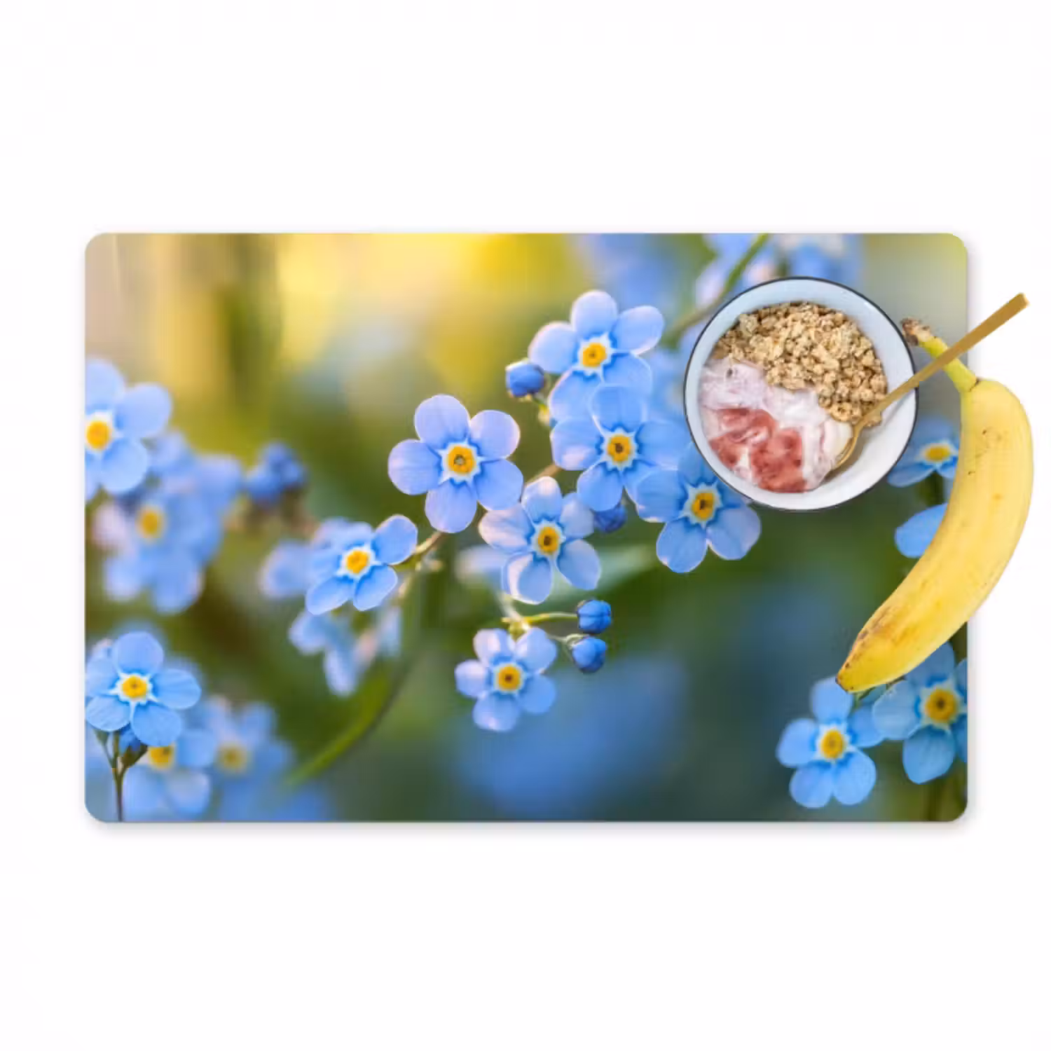 Tischset - 6 Stück - Blumen - Blau - Vergissmeinnicht