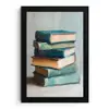 Stapel - Boeken - Groen - Daglicht fotolijst zwart zonder passe partout klein -3d