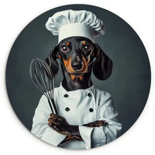 Hond - Garde - Kok Wandcirkel plexiglas klein -3d