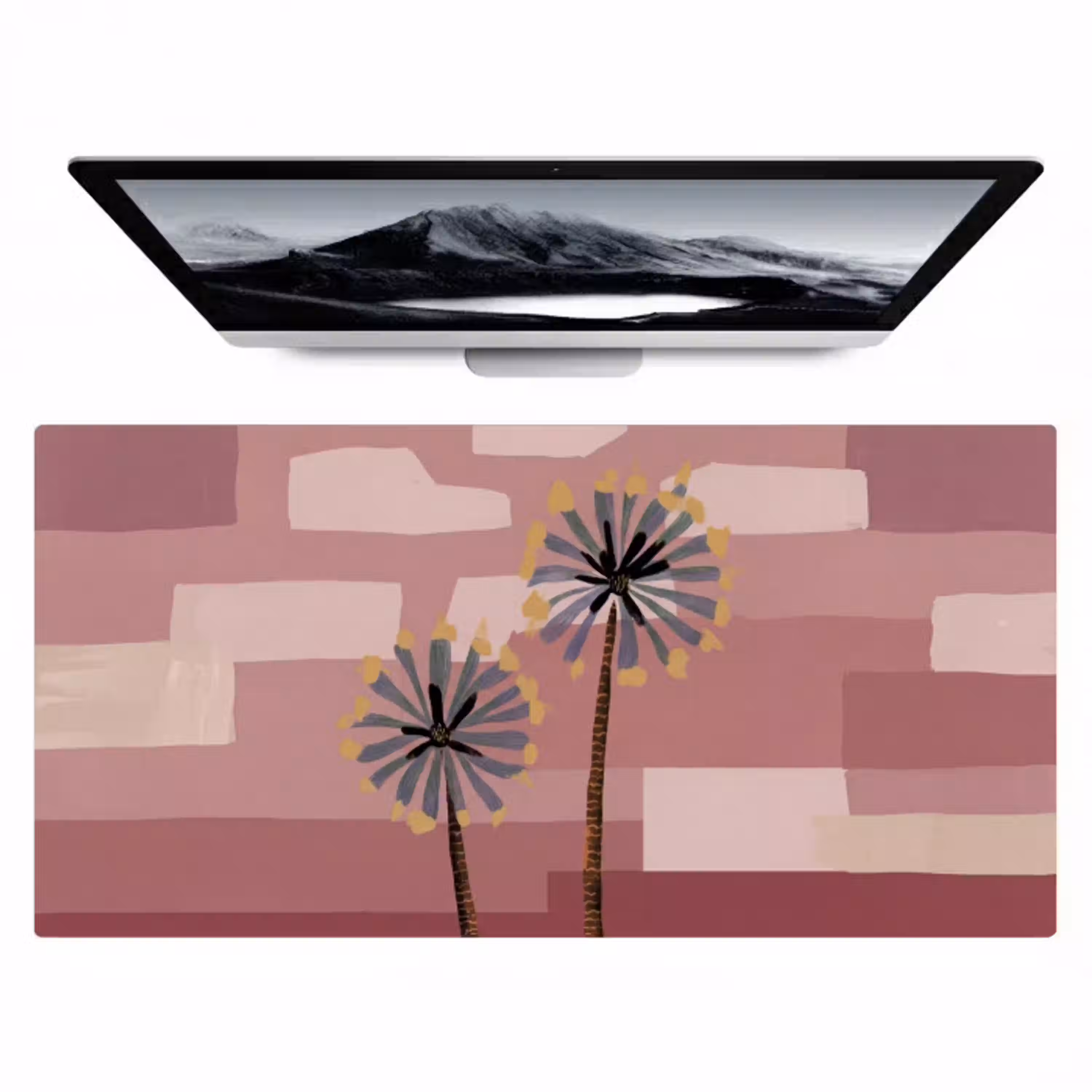 Illustratie - Bloemen - Vlakken - Abstract Muismat XXL klein -zzz3d