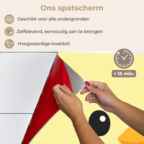 Kuiken - Vrolijk - Geel - Minimalistisch keuken achterwand spatscherm klein -spatscherm_NL