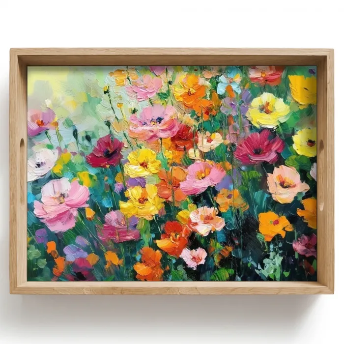 Bloemen explosie - Heldere kleuren - Vrolijk Dienblad Rechthoek middel -z3d_shopping