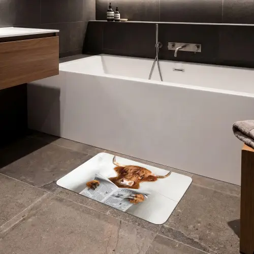Schotse Hooglander - Dier - Krant - Toilet Badmat klein -sfeer3