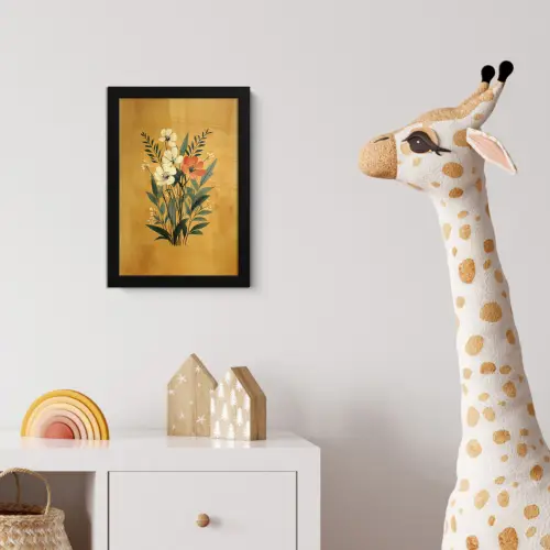 Bladeren - Boeket - Bloemen - Geel fotolijst zwart zonder passe partout klein -usfeer4_kinderkamer