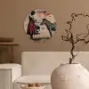 Street art - Zebra - Vrouw - Dieren - Graffiti - Banksy Wandcirkel kunststof plaat 5mm dik klein -sfeer1
