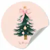 Christmas Season - Kerst - Kerstboom - Roze Wandcirkel behangsticker klein -3d