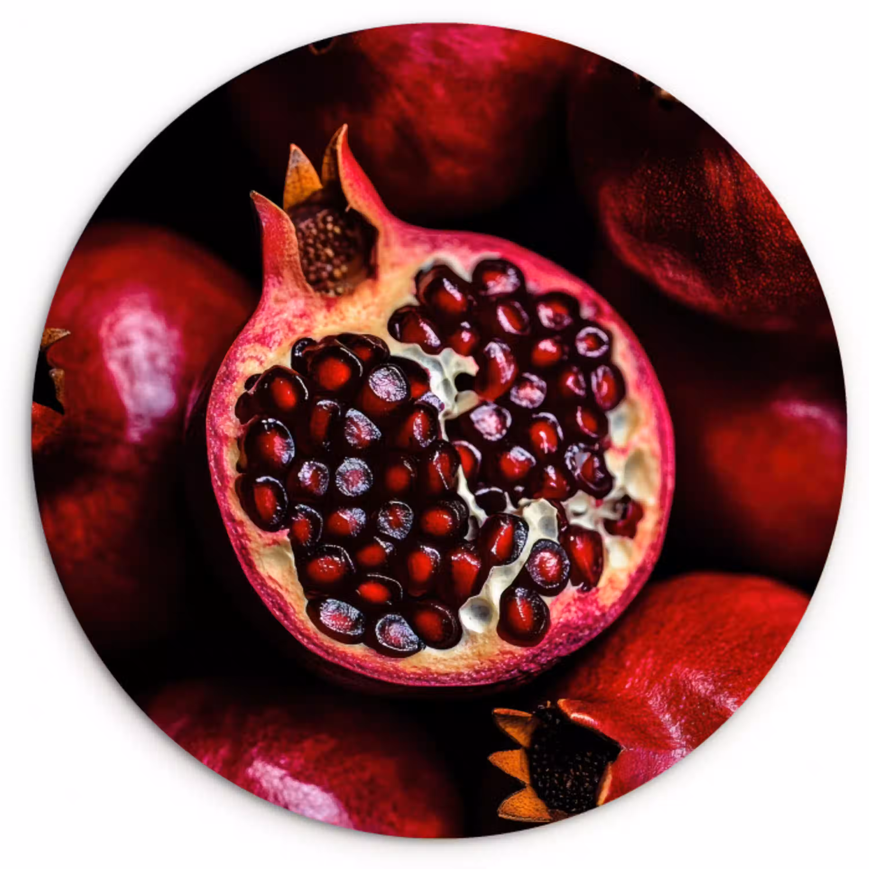 Granaatappel - Rood - Fruit Wandcirkel plexiglas klein -3d