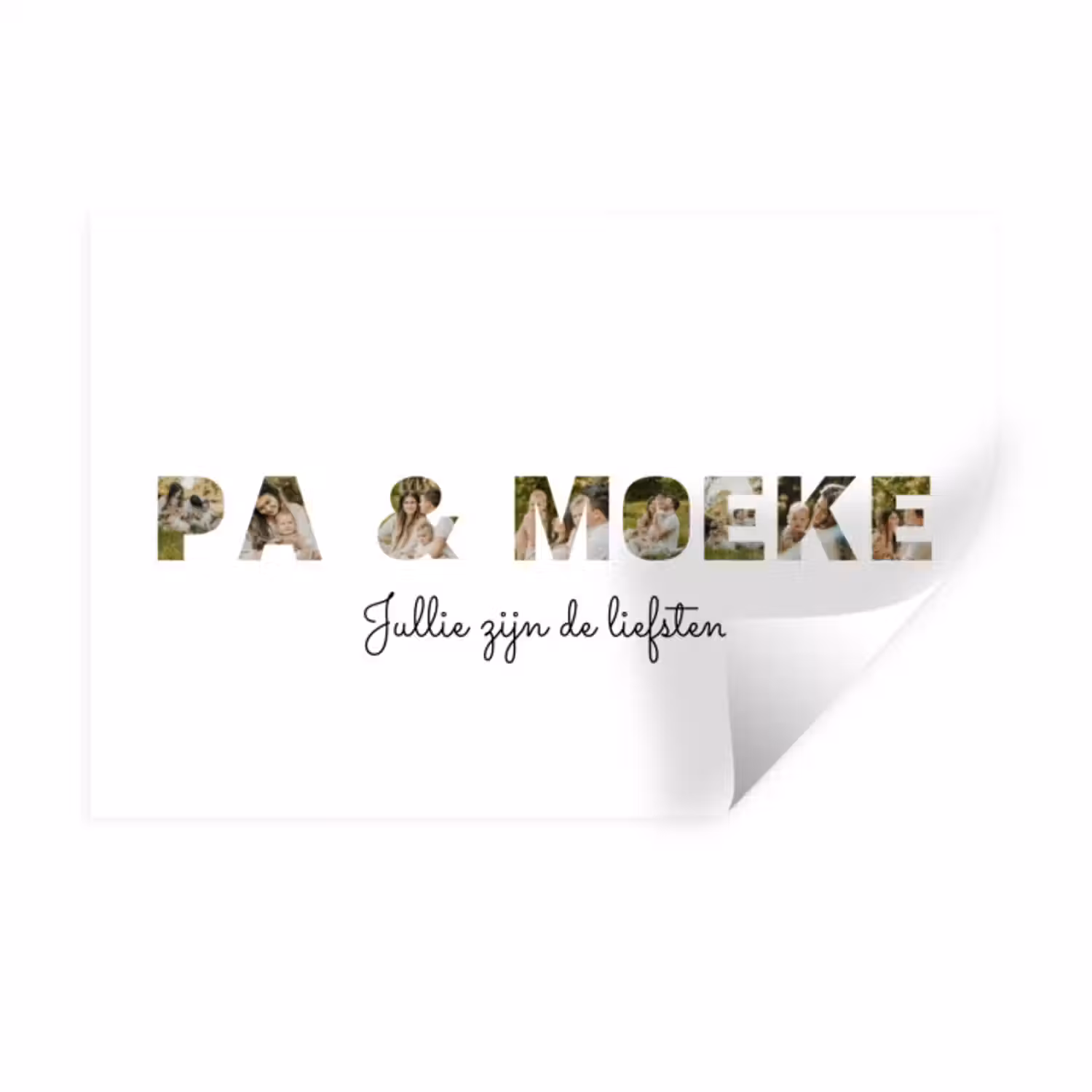 Gepersonaliseerde muursticker - Pa & Moeke - Lettercollage