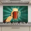 Bierglas - Schuim - Retro - Groen keuken achterwand spatscherm klein -3d_website