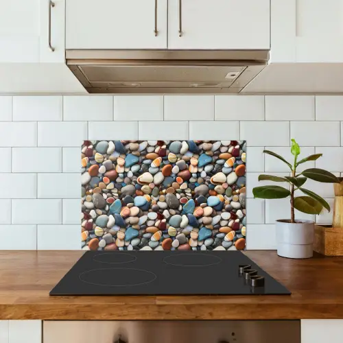 Kleuren - Strepen - Kiezels keuken achterwand spatscherm klein 900 -sfeer2