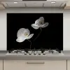 Orchidee - Bloemen - Zwart - Wit - Stilleven keuken achterwand spatscherm klein -3d_website